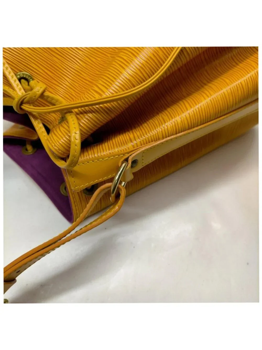 Authentic Louis Vuitton Petit Noé Yellow Epi Bucket Shoulder Bag